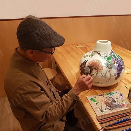 Florero de papel pintado a mano Puli Paper